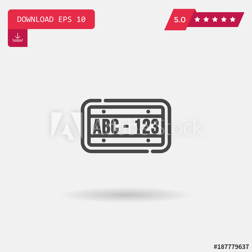 License Plate Vector Icon 500x500 License Plate Vector Icon