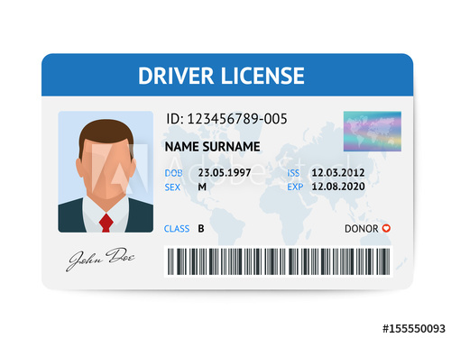 Flat Man Driver License Plastic Card Template, Id Card Vector 500x375 Flat Man Driver License Plastic Card Template, Id Card Vector
