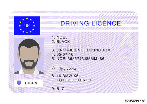 uk drivers license template photoshop