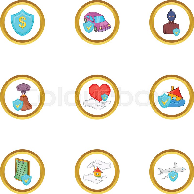 Life Insurance Icon Set Cartoon Set Stock Vector Colourbox 800x800 Life Insurance Icon Set Cartoon Set Stock Vector Colourbox