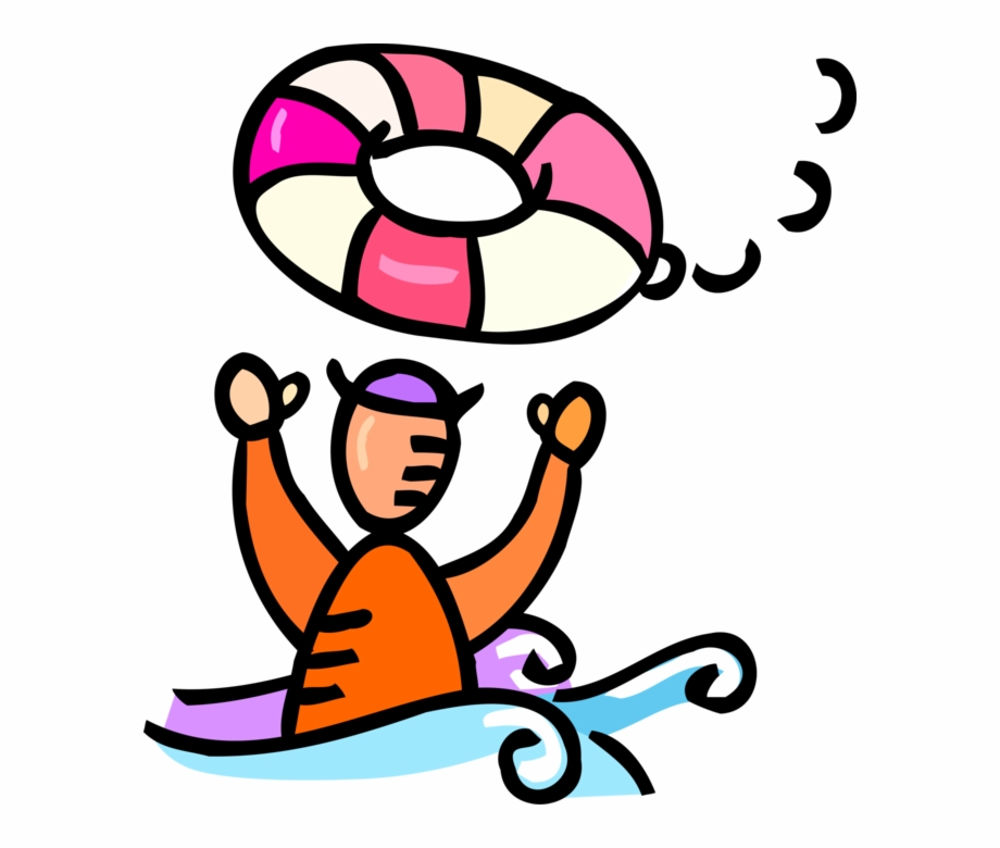 920x780 Vector Illustration Of Man Overboard Grabs Life Ring
