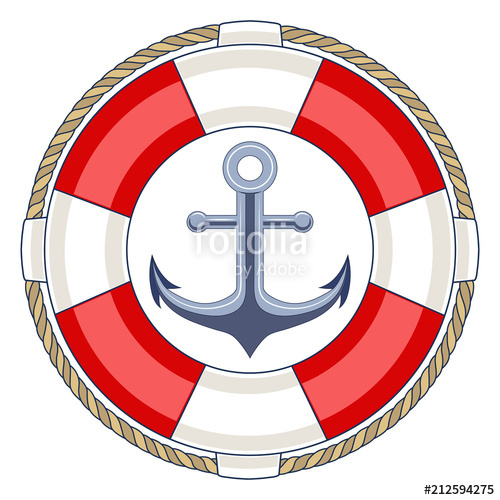 500x500 Life Ring With An Anchor Stock Image And Royalty Free Vector