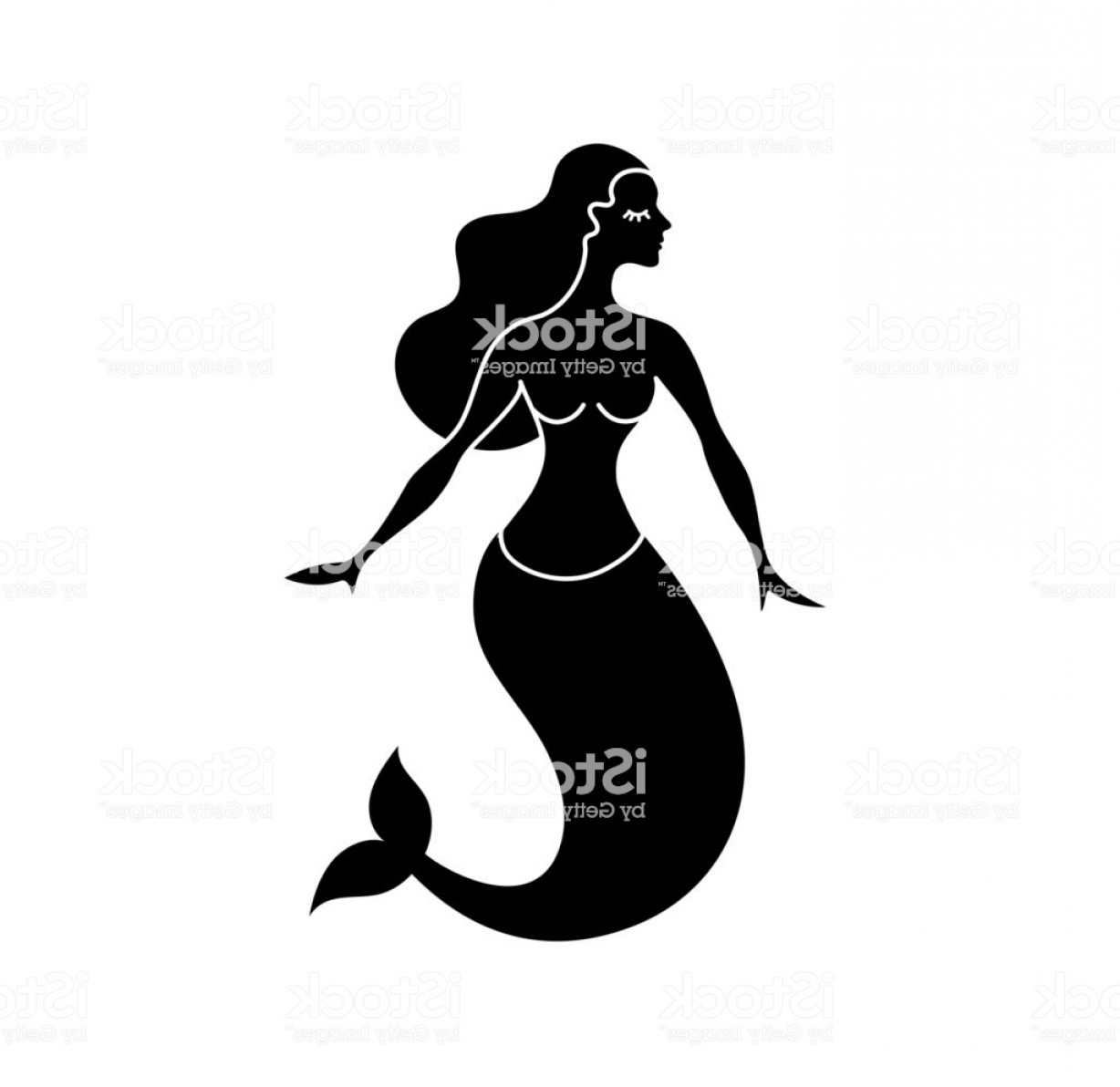 1228x1192 Cartoon Funny Mermaid And Sea Life Vector Illustration Mermaid