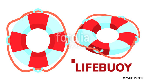500x282 Lifebuoy Vector Classic Summer Beach Support Isolated Flat
