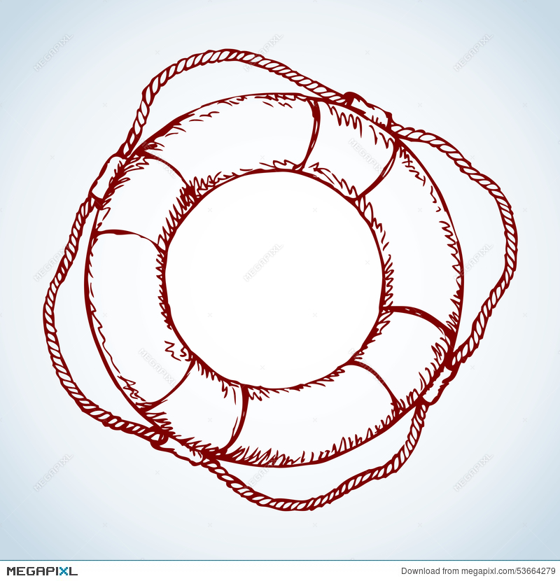 800x830 Lifebuoy Vector Drawing Illustration
