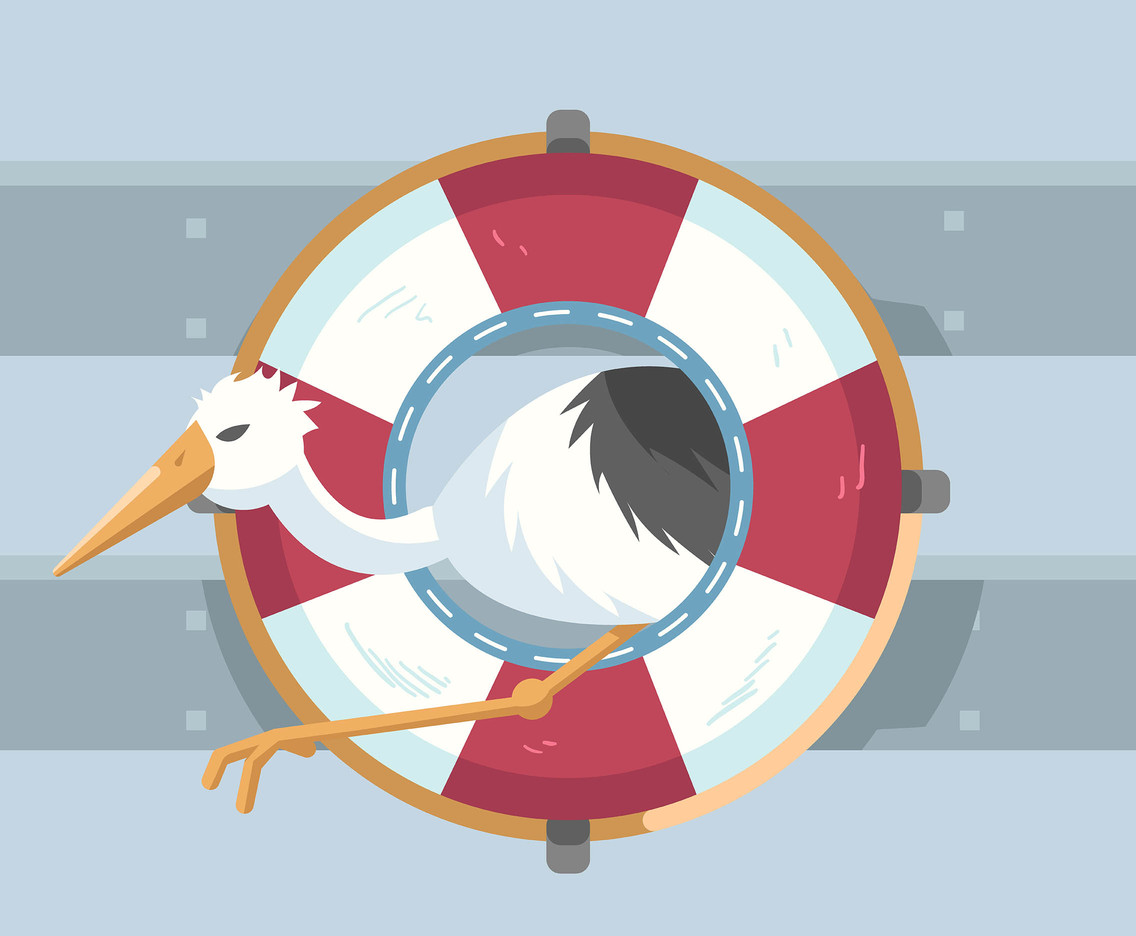 1136x936 Stork In Lifebuoy Vector Vector Art Graphics