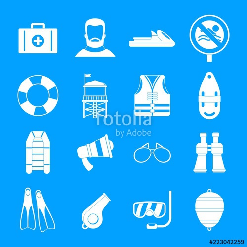 500x500 Lifeguard Save Icons Set Simple Illustration Of Lifeguard Save