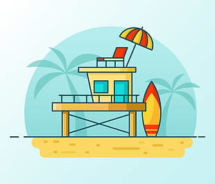 310x266 Lifeguard Sitting On Lookout Tower Free Graphics