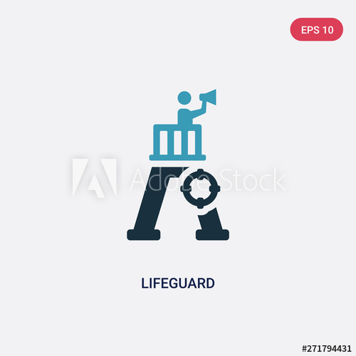 500x500 Two Color Lifeguard Vector Icon From Summer Concept Isolated Blue