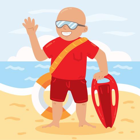 490x490 Happy Lifeguard Vector