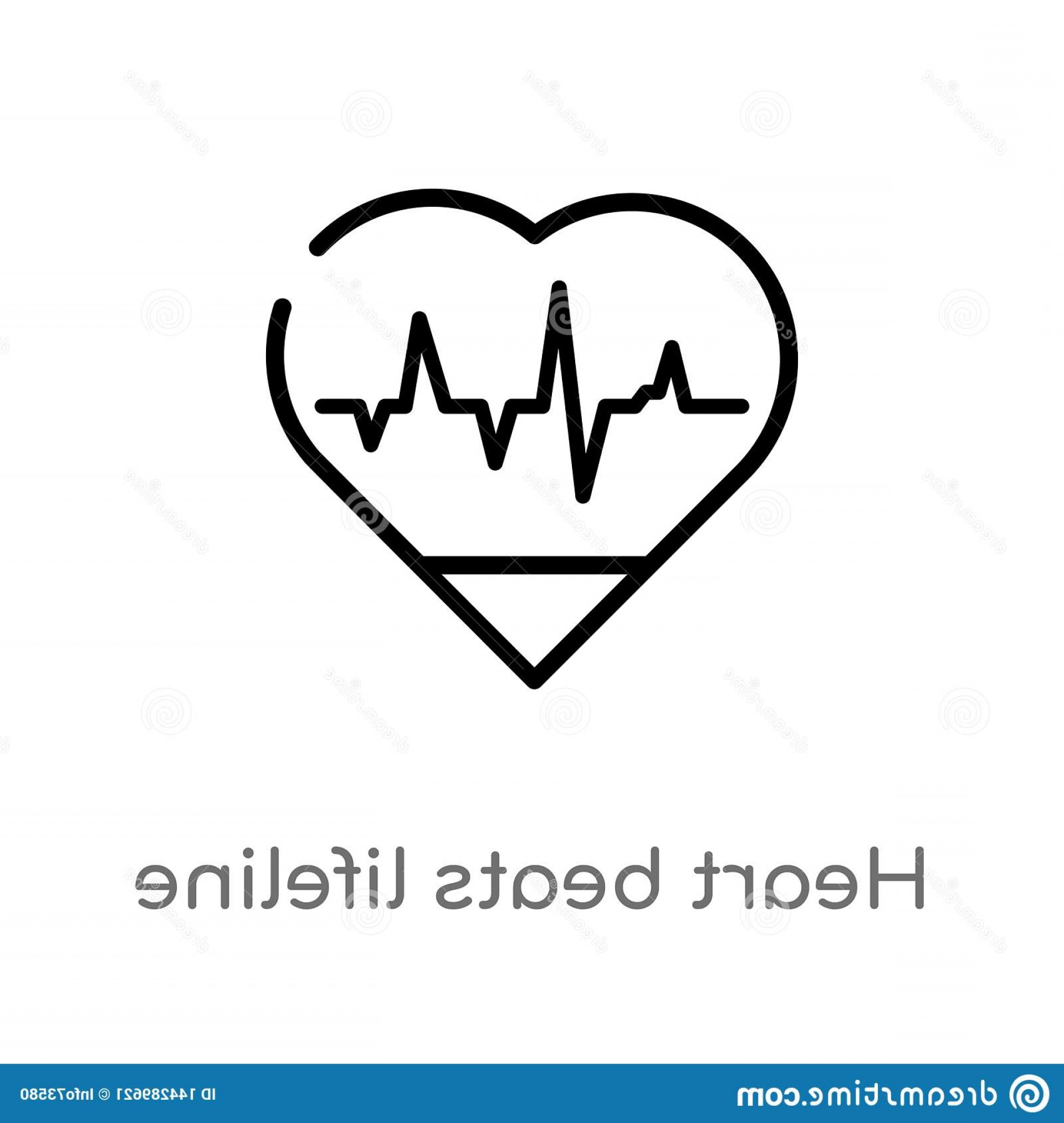 1920x2026 Outline Heart Beats Lifeline Vector Icon Isolated Black Simple