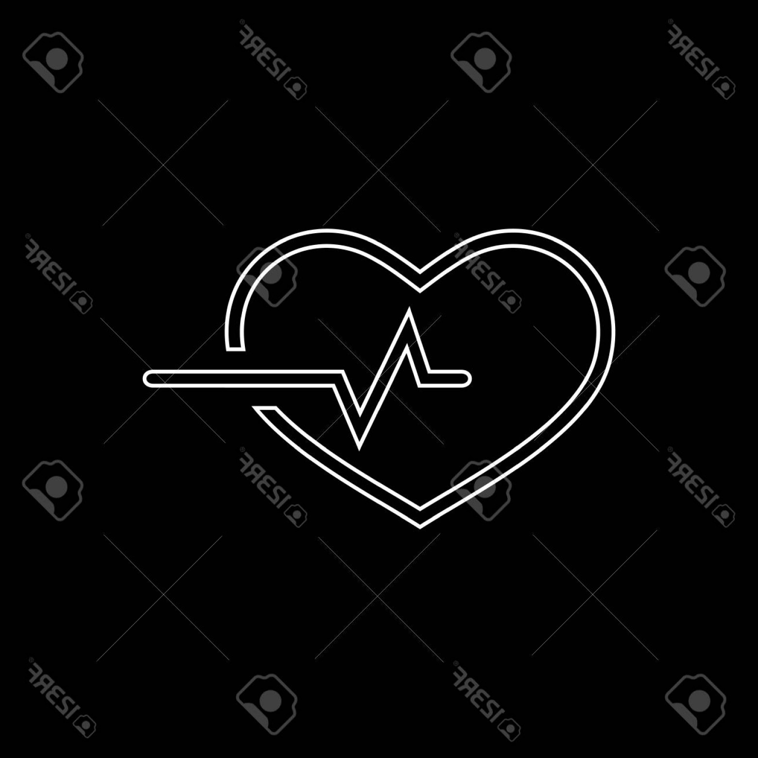 1560x1560 Photostock Vector Heart With Life Line Vector Icon Handandbeak