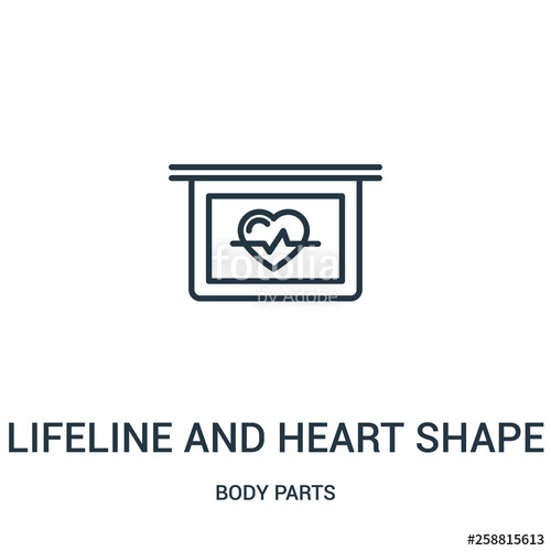 500x500 Lifeline And Heart Shape On A Graphic Icon Vector From Body Parts
