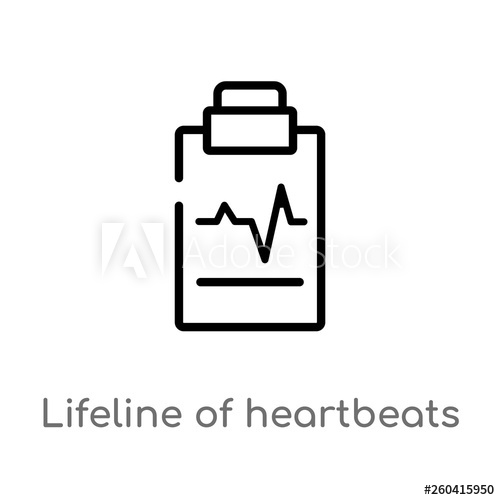 500x500 Outline Lifeline Of Heartbeats On A Paper On A Clipboard Vector