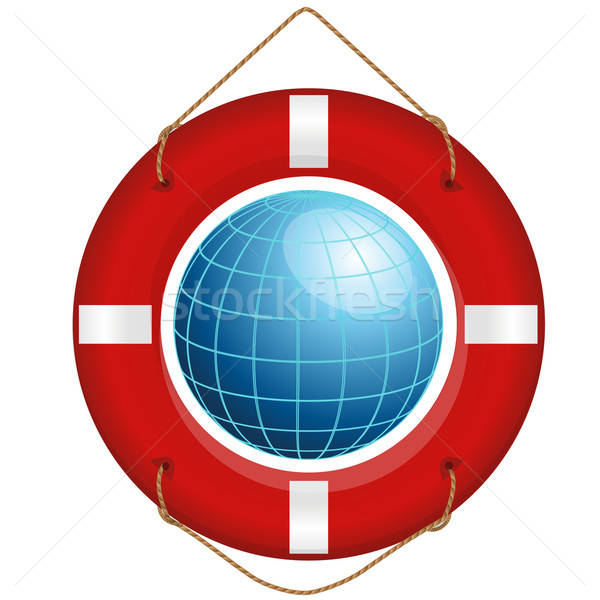 Blue Earth And Lifesaver Vector Illustration Olga Lisovskaia 600x600 Blue Earth And Lifesaver Vector Illustration Olga Lisovskaia