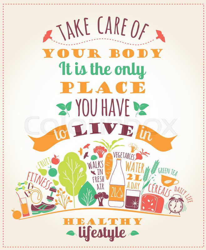 658x800 Healthy Lifestyle Vector Illustration Stock Vector Colourbox