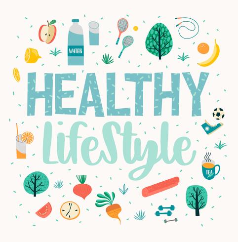 482x490 Healthy Lifestyle Vector Illustration Design Elements For Graphic