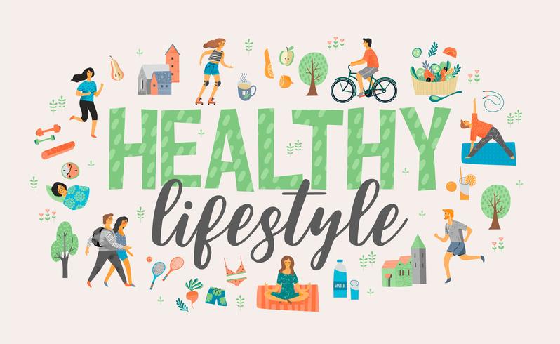 798x490 Healthy Lifestyle Vector Illustration