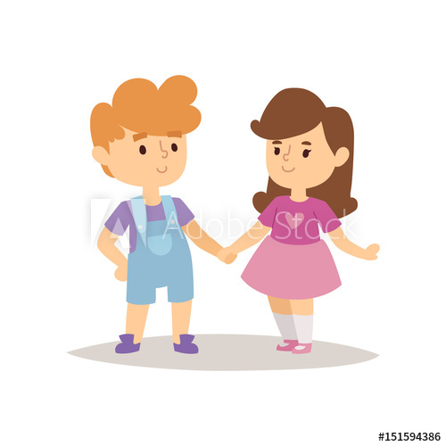 500x500 Children Happy Couple Cartoon Relationship Characters Lifestyle
