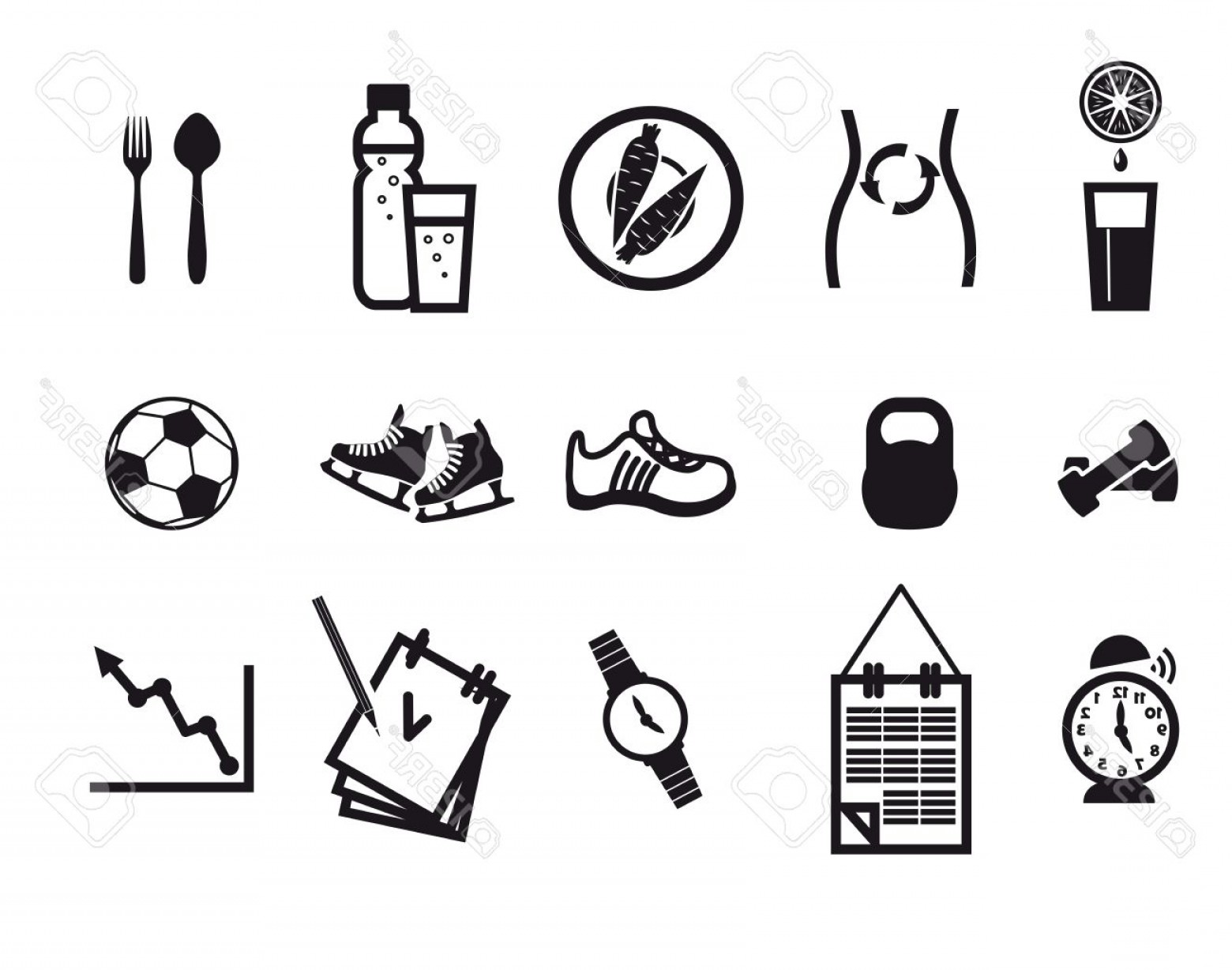 1560x1228 Photostock Vector Sport And A Healthy Lifestyle Vector Black Icons