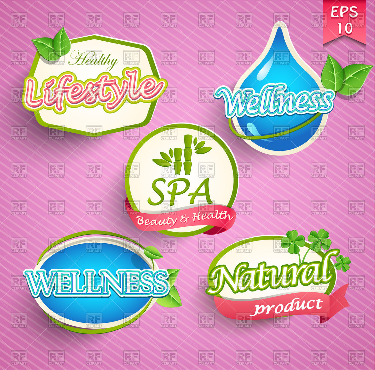 1200x1183 Set Of Flat Icons For Spa, Healthy Lifestyle Vector Image