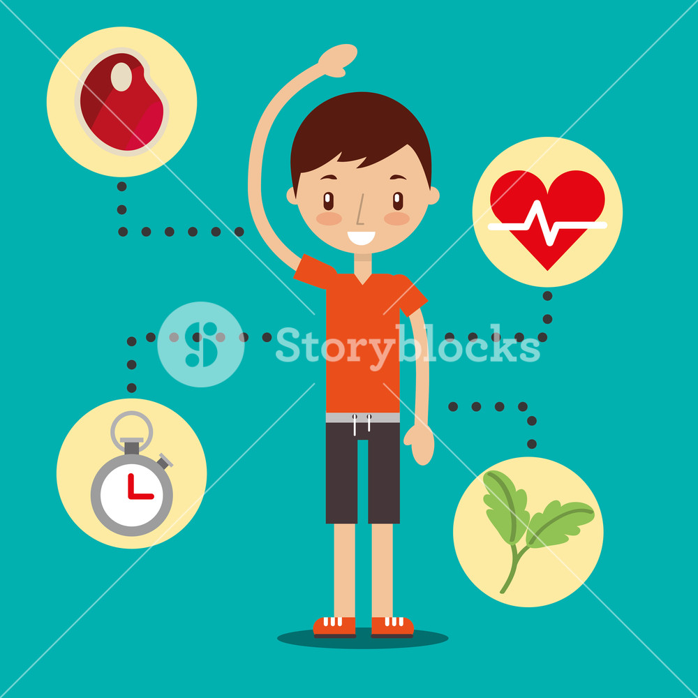 1000x1000 Cute Boy Training Sport Exercise Healthy Lifestyle Vector