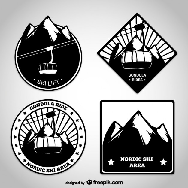 626x626 Ski Lift Badges Pack Vector Free Download
