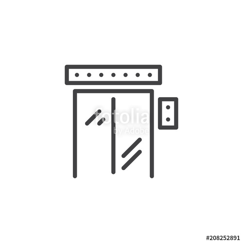500x500 Elevator Outline Icon Linear Style Sign For Mobile Concept