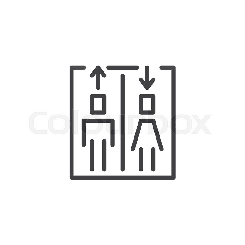 800x800 Elevator Sign Outline Icon Linear Stock Vector Colourbox