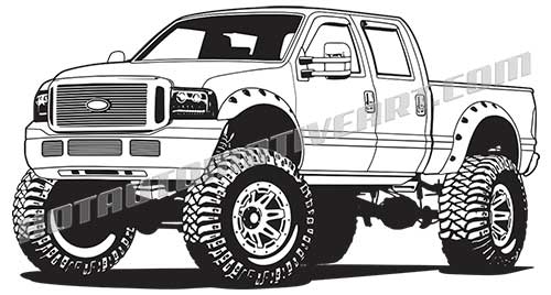 500x268 Ford F Off Road Lifted Truck Vector Clip Art