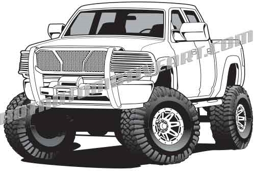 Lifted Truck Vector at Vectorified.com | Collection of ...