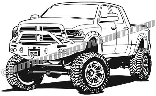 500x310 Dodge Ram Pickup Truck Vector Clip