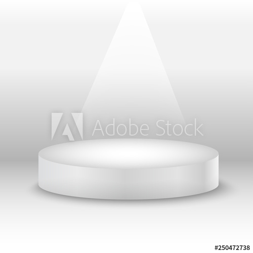 Round White Stage Podium With Light Beam Vector Illustration 500x500 Round White Stage Podium With Light Beam Vector Illustration