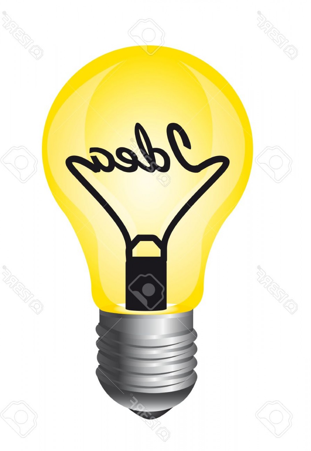 Photoyellow Light Bulb Isolated Over White Background Idea Vector 1076x1560 Photoyellow Light Bulb Isolated Over White Background Idea Vector