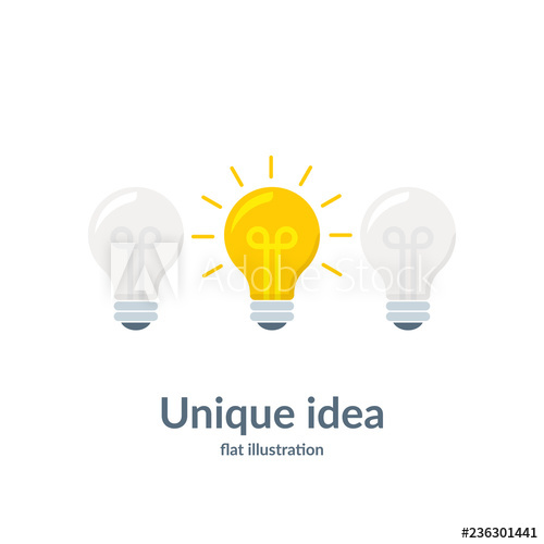 Bright Idea Concept With Light Bulb Unique Idea Vector 500x500 Bright Idea Concept With Light Bulb Unique Idea Vector