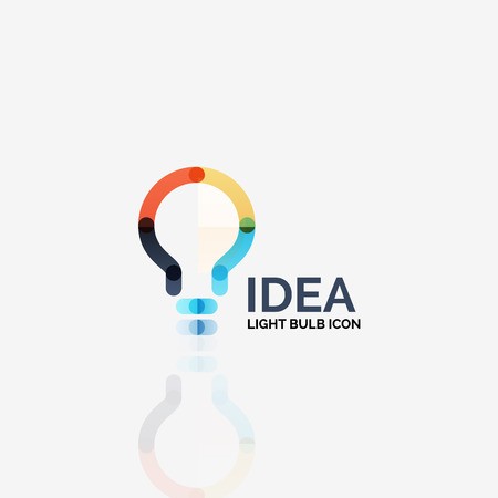 450x450 Logo, Vector Light Bulb Abstract Linear Geometric Business Icon