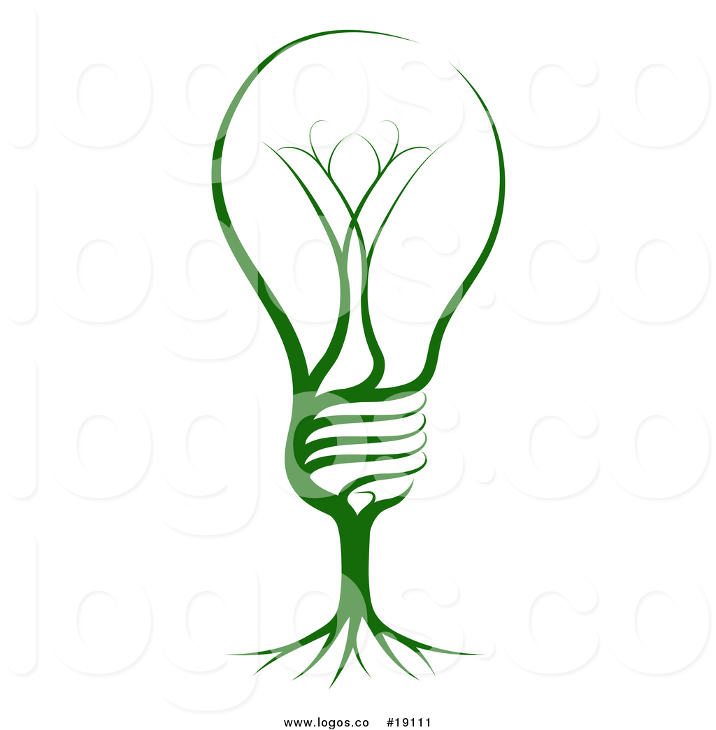 1024x1044 Vector Logo Of A Green Light Bulb With Tree Roots