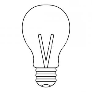 300x300 Led Bulb Icon Outline Style Vector Catamart