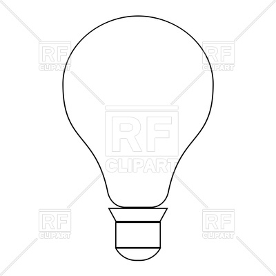 400x400 Bulb Outline Icon Vector Image Of Silhouettes, Outlines