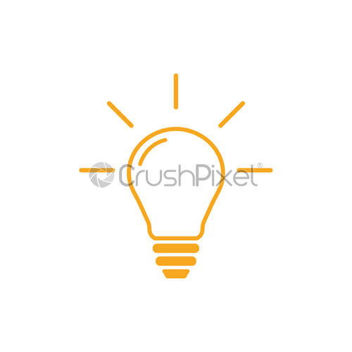 500x500 Lightbulb Outline Graphic Design Template Vector Illustration