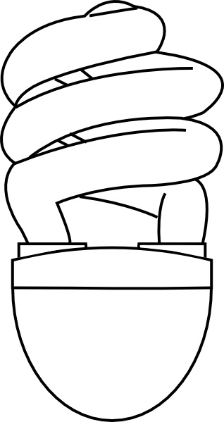 318x599 Cfl Compact Fluorescent Light Bulb Outline Clip Art Free Vector