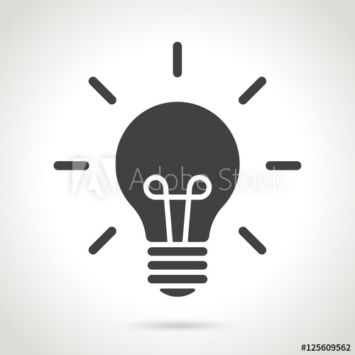 500x500 Vector Illustration Silhouette Of Light Bulb Isolated On White