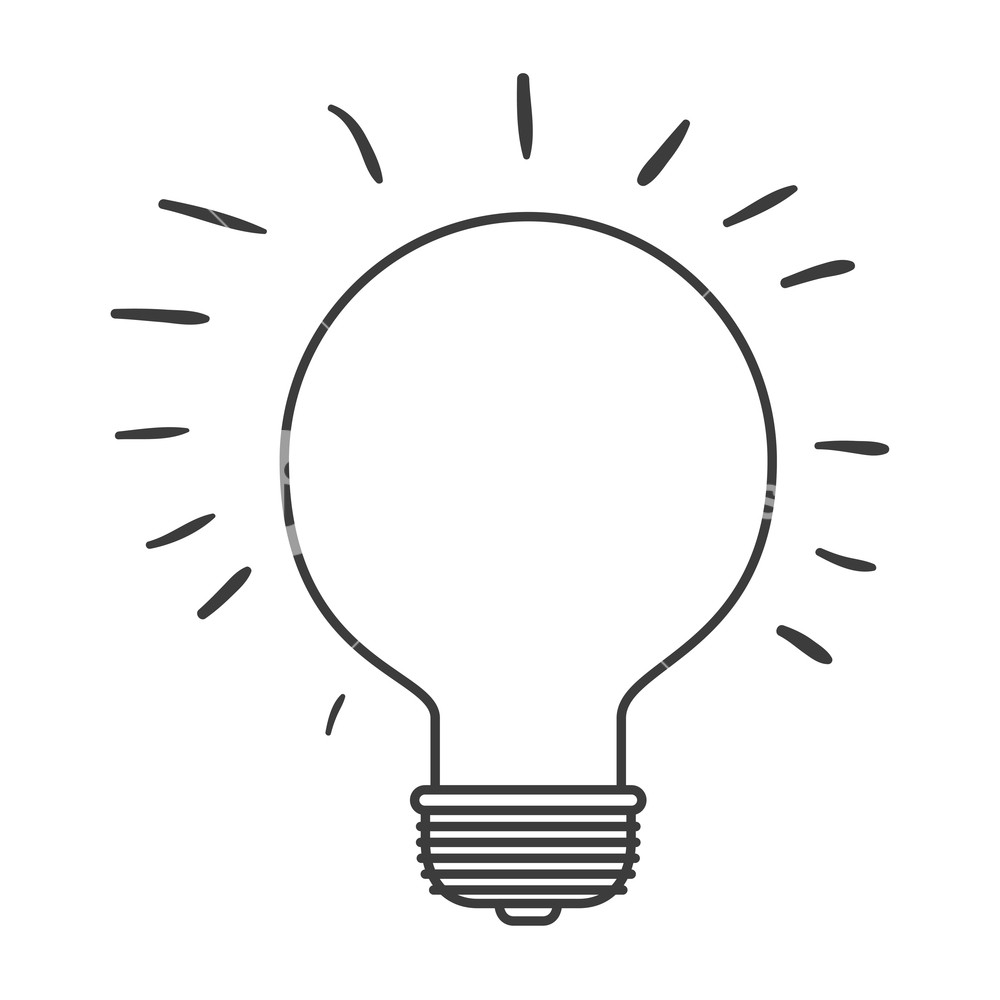 1000x1000 Monochrome Silhouette Of Light Bulb Idea Icon Vector Illustration