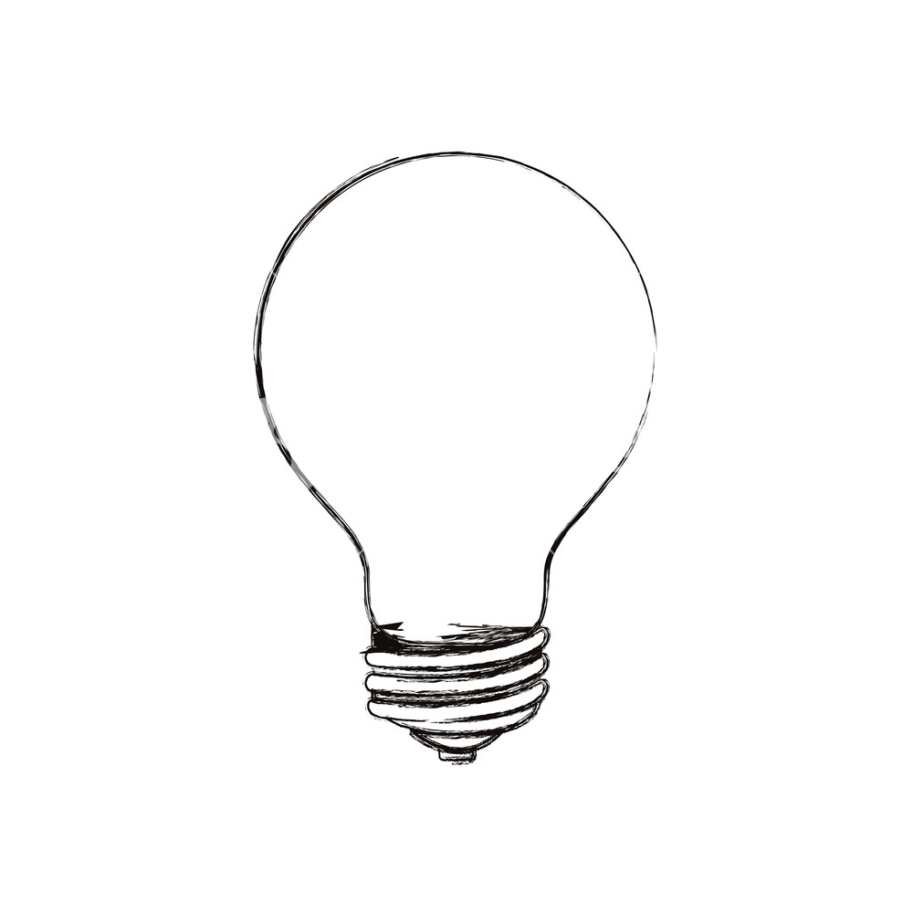1000x1000 Sketch Blurred Silhouette Image Light Bulb Off Icon Vector