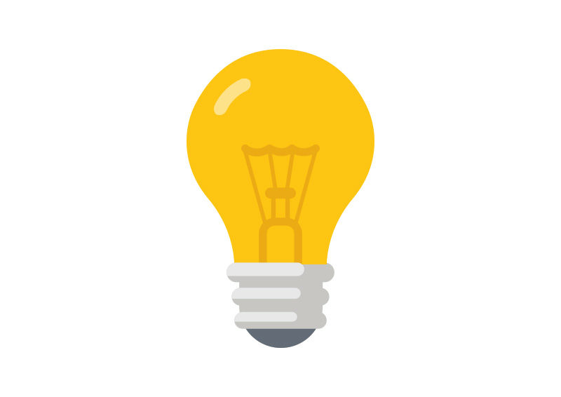 800x566 Flat Light Bulb Vector