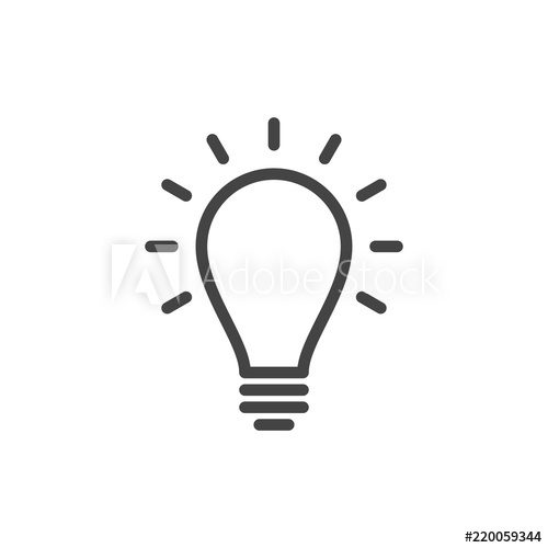 500x500 Glowing Light Bulb Vector Icon