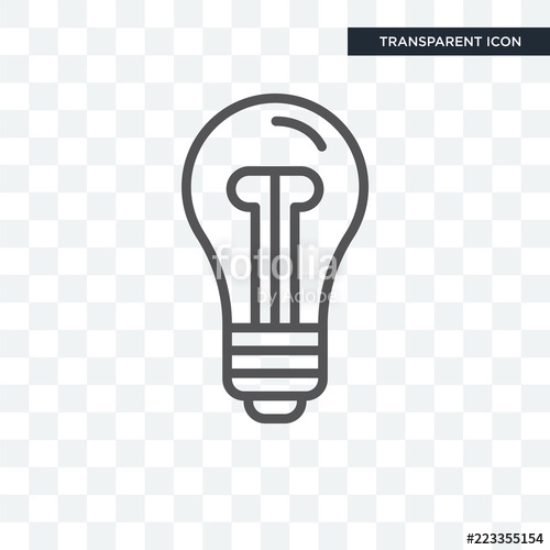 500x500 Old Light Bulb Vector Icon Isolated On Transparent Background, Old