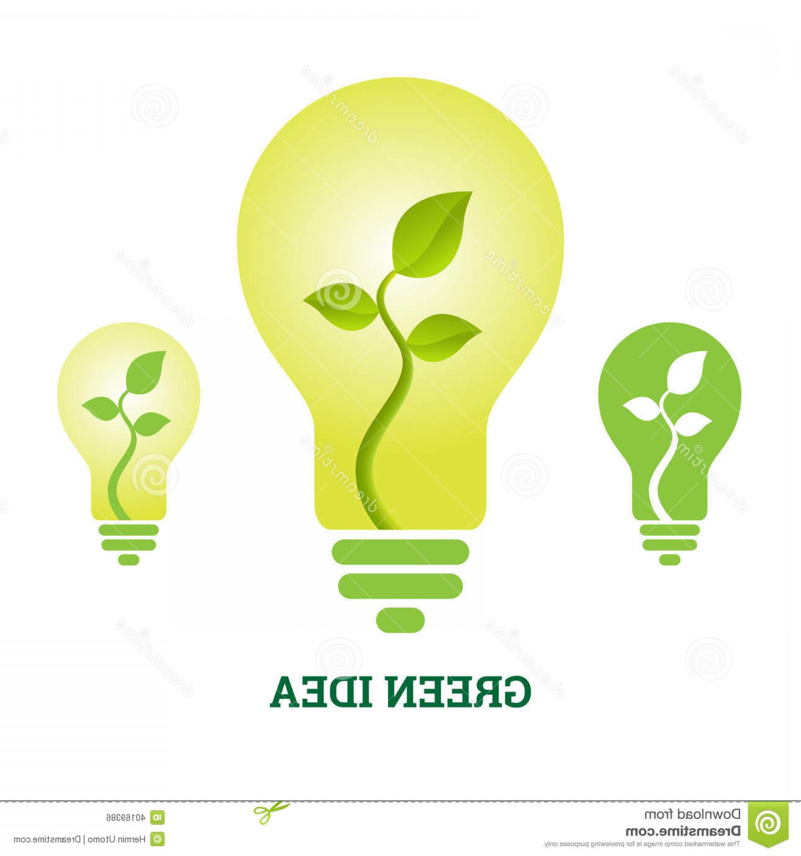 1560x1668 Royalty Free Stock Image Green Idea Plant Light Bulb Vector