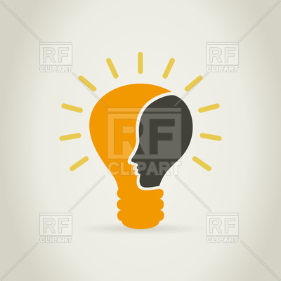 Head Of Person In Light Bulb Vector Image Of Icons And Emblems 400x400 Head Of Person In Light Bulb Vector Image Of Icons And Emblems