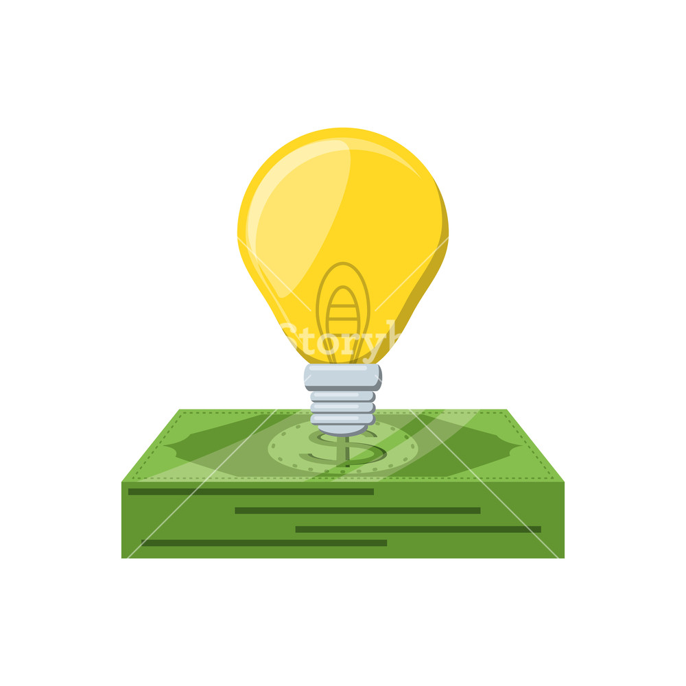 Bill Dollar Money With Light Bulb Vector Illustration Design 1000x1000 Bill Dollar Money With Light Bulb Vector Illustration Design